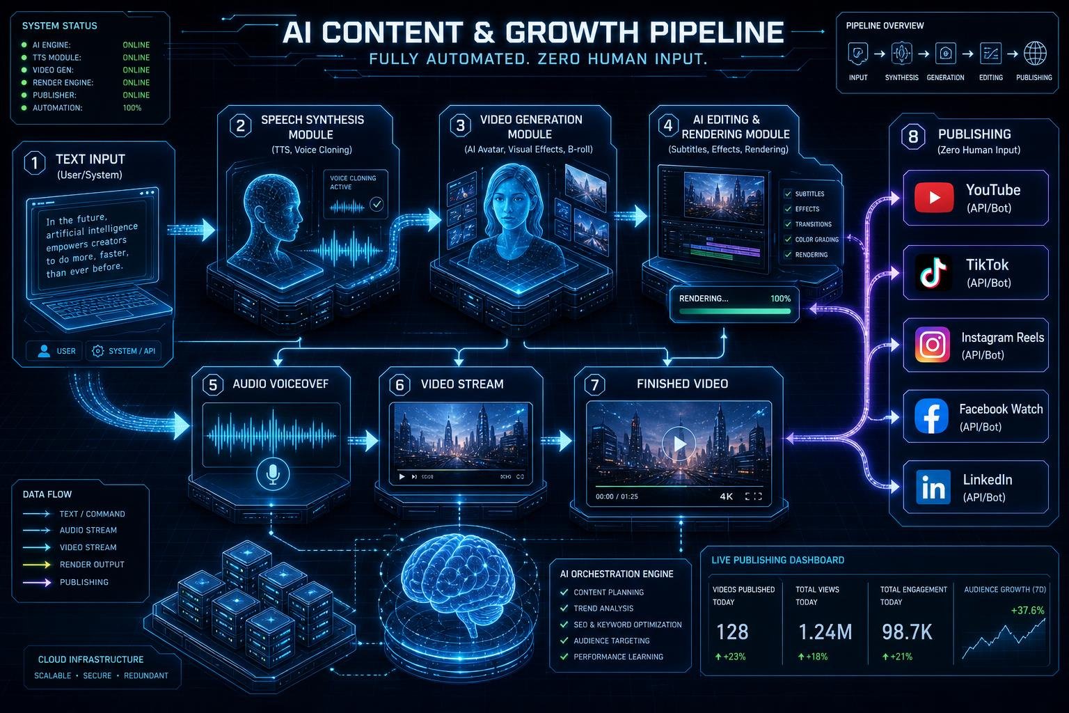 AI content and growth pipeline